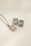 Women's Baguette Jewelled Necklace Earring Set - 2