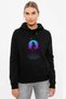 Fortine Battle Royale Printed Black Women's Knitted Hooded Sweatshirt Long Sleeve
