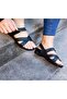 Women's Black Color Simple and Stylish Banded Anatomical Sole Sandals Venice 8