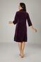 Women's Plum Collar Embroidered Bamboo Cotton Niki Velvet Dressing Gown - 2