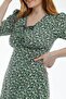 Women's Green Floral Patterned Dress - 5