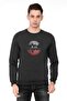 Stranger Things Eleven Dustin Demogorgon Printed Smoked Anthracite Men's Knitted Sweatshirt Long Sleeve