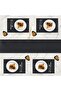 Premium Set Leather Black American Service for 6 People 1 Runner
