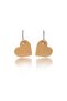 Matte Milk Coffee Color Antiallergic Striped Heart Earrings
