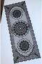 Honeycomb Pattern Anglez Cord Embroidered Tulle Runner Black Silver Glitter 120cm