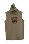 Unisex Khaki Printed Hooded Sleeveless T-shirt - 2