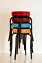 4Pcs Colorful Erasable Fabric Black Profile Stool Metal Stool Kitchen Stool Thick Stool