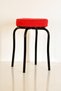 5 Pieces Red Thai Feather Black Profile Stool Metal Stool Kitchen Stool Thick Stool