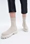 Beige Women's Flat Boots - 5