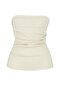 Ecru Drape Detailed Lurex/Silvery Strapless Stretch Knitted Blouse TWOSS24BZ00136 - 10