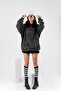 Washed Black Slipknot Back Printed Oversize Unisex Hoodie - 4