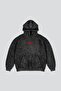 Washed Black Slipknot Back Printed Oversize Unisex Hoodie - 2