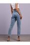 Isabella Zero Max Women's High Waist Blue Boyfriend Jeans Lycra Stretch Jeans - 5