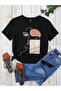 Yuz printed black combed cotton T-shirt