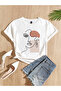 Yuz printed white combed cotton tshirt