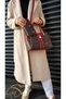 JUSTPOLO WOMEN'S BROWN RED WITH 4 COMPARTMENT HAND AND SHOULDER BAG AND WALLET COMBIN - 7