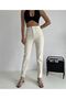 Jiona High Waist Cream Mom Jeans Cream Lycra Mom Jeans 2024 - 2