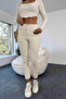 High Waist Cream Mom Jeans Lycra Stretchy Jeans Pants 2024