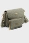 New Season Column Strap 4 Compartment Green Women's Shoulder Bag and Wallet Combination PBU217402
