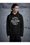 BLACK HOODED VINTAGE PRINTED SWEATSHIRT HOODIE