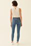 Romets Slim Fit Ankle Length High Waist Blue Color Women's Denim Trousers - 5