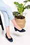 Genuine Leather Low Heel Comfortable Shoes vdt.39 - Navy Blue - 36 - 5