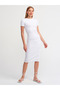 90327 Corduroy Midi Dress-white