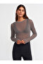 10355 Crew Neck Transparent Sweater-Smoked