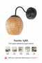 Boja Bamboo Black Detail Sconce 15x15x25 Cm Scandinavian, Modern, Bohemian, Rattan, Lighting - 7