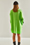 Women's Pistachio Green 2m Printed Oversize Knitwear Sweater Stk195 - 3