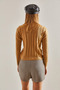 Women's Camel Turtleneck Ribbed Knitwear Sweater Stk0014 - 2