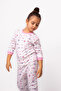 Girl's Interlock Fabric Knitted Basic Printed Pajama Set - 5