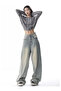 Y2K RECYCLED BAGGY POCKET JEAN PANTS - 2