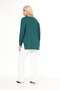 Emerald Green Collar Zipper Detailed Loose Plus Size Blouse - 8