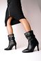 Monica Women's Pointed Toe Heeled Boots Gusseted-black