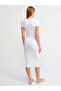 90327 Corduroy Midi Dress-white - 2