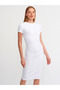 90327 Corduroy Midi Dress-white - 4