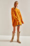 Women's Mustard Thessaloniki Knitted Openwork Detailed Oversize Knitwear Sweater Stk151 - 4