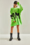 Women's Pistachio Green 2m Printed Oversize Knitwear Sweater Stk195 - 6