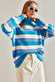 Women's Turquoise Turtleneck Knitwear Sweater Stk237