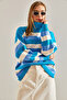 Women's Turquoise Turtleneck Knitwear Sweater Stk237 - 2