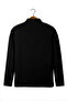 Men's Black Half Zipper Basic Plain Sweatshirt - 3
