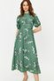 Green Balloon Sleeve Floral Long Dress TCTSS24EB00008 - 2
