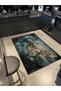 Green Themed Multicolored Abstract Patterned Modern Decorative Carpet 2975 - 2