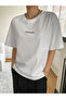 white classical printed oversize T-shirt