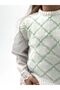 Ecru-Green Children's Knitwear Sweater (Add to the basket in the adult sweater for one product) - 3