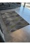 Gray Green Themed Abstract Geometric Patterned Creative Modern Decorative Carpet 2985 - 3
