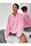 Stand Collar Half Zip Plain Pullover Sweatshirt