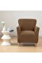 Lycra Stretch Elastic Flexible Square Pattern Armchair Single Seat Cover Sofa Cover (Light Brown) - 2