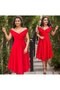 Women's Short Sleeve Double Breasted Collar Skirt Flounce Crepe Dress - 7